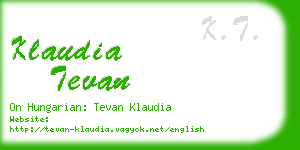 klaudia tevan business card